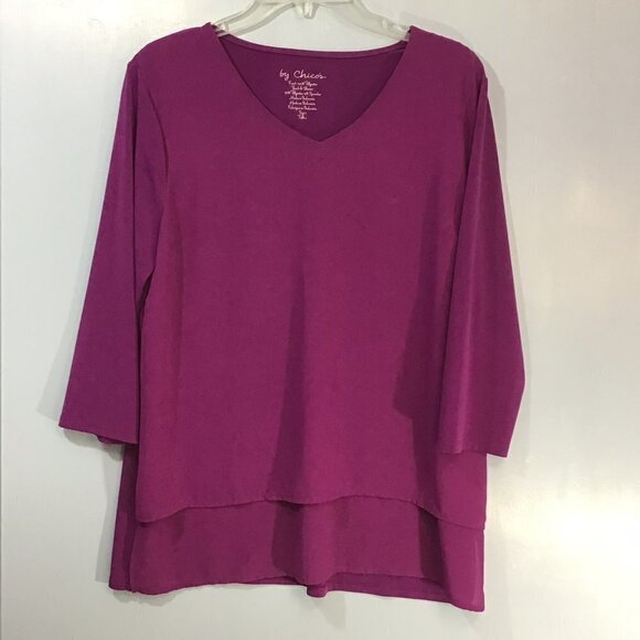 Chico's V-Neck Tunic Blouse Layered Front - Picture 1 of 5